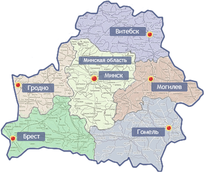 Карта предложений по аренде помещений, офисов в Беларуси